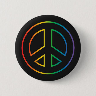 Macaron Rond 5 Cm Panneau de paix Neon Rainbow