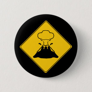 Macaron Rond 5 Cm Panneau routier - Volcan