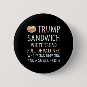 Macaron Rond 5 Cm Panneau sandwich anti-Trump drôle
