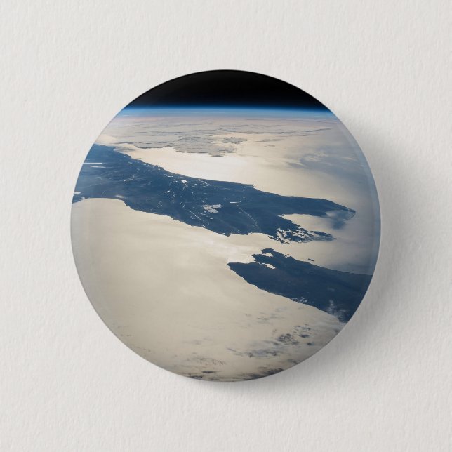 Macaron Rond 5 Cm Panorama depuis l'espace Highlights Cook Strait (Devant)