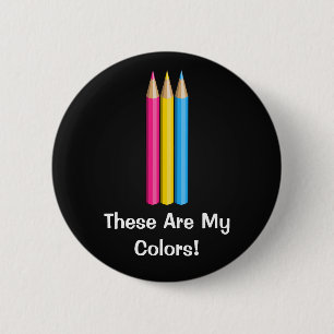 Macaron Rond 5 Cm Pansexualité orgueil crayons Bouton