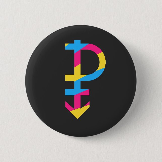 Macaron Rond 5 Cm Pansexuel - Panromantique (Devant)