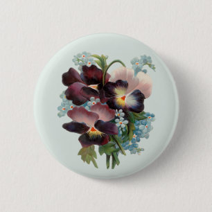 Macaron Rond 5 Cm Pansy Bouquet