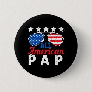 Macaron Rond 5 Cm Pap Américain Rétro 4 Juillet Patriotique Grand-pè