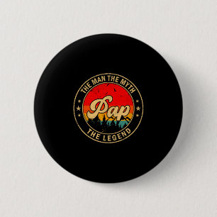 Macaron Rond 5 Cm Pap l'homme le mythe la légende Vintage Rétro Pour