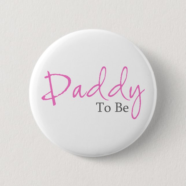Macaron Rond 5 Cm Papa à être (manuscrit rose) (Devant)
