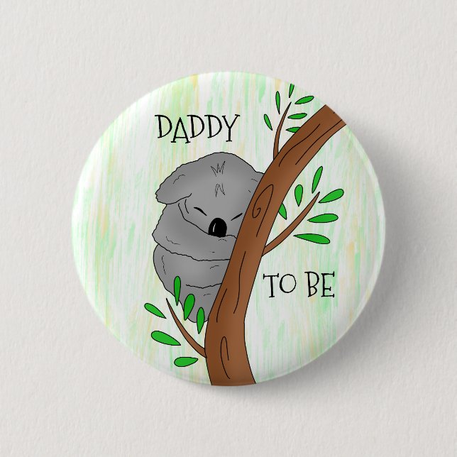Macaron Rond 5 Cm Papa | Baby shower Koala (Devant)