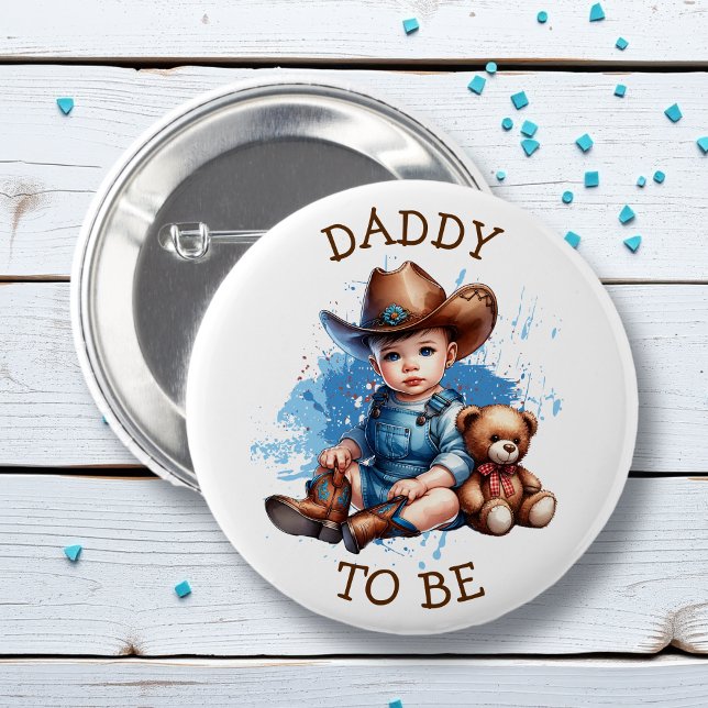 Macaron Rond 5 Cm Papa | Baby shower Western Baby Cowboy (Créateur téléchargé)