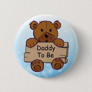 Macaron Rond 5 Cm Papa bleu à être baby shower d'ours de nounours