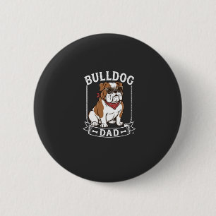 Macaron Rond 5 Cm Papa Bouledogue Chien Lunettes de soleil Bandana
