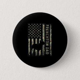 Macaron Rond 5 Cm Papa Bouledogue Français Boston Terrier Camo Drape