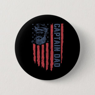 Macaron Rond 5 Cm Papa capitaine drapeau américain ponton drôle bate