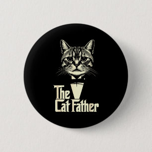 Macaron Rond 5 Cm Papa chat vintage papa vie papa chat joyeux fête d