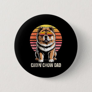 Macaron Rond 5 Cm Papa Chow Chow Rétro Cool Drôle Propriétaire De Ch