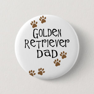 Macaron Rond 5 Cm Papa de golden retriever