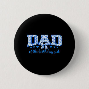 Macaron Rond 5 Cm Papa de la fille de l'anniversaire bleu chinoiseri
