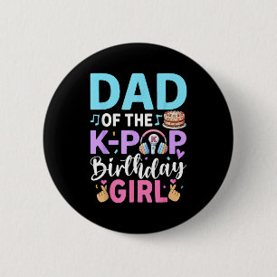 Macaron Rond 5 Cm Papa de la fille k-pop fêtant son anniversaire