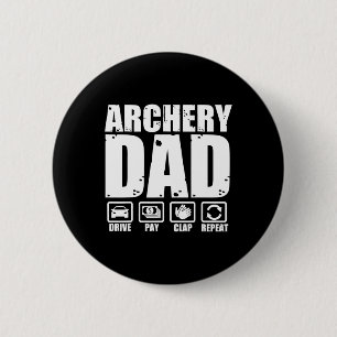 Macaron Rond 5 Cm Papa de tir à l'arc drôle fier archer humour père