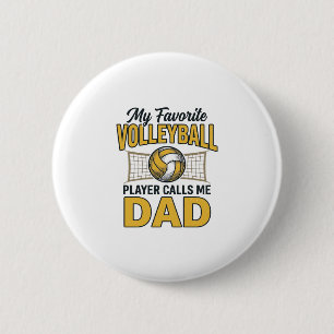Macaron Rond 5 Cm Papa de volley Mon joueur préféré m'appelle Papa D