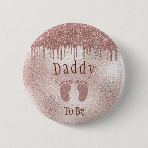 Macaron Rond 5 Cm Papa doit être Baby shower Pink Girl Baby Feet But