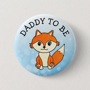 Macaron Rond 5 Cm Papa doit être des animaux de la forêt Fox Baby sh