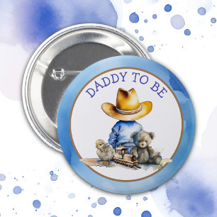 Macaron Rond 5 Cm Papa doit être un Lil' Cowboy   BABY SHOWER