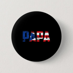 Macaron Rond 5 Cm Papa Drapeau Porto Rico Fierté Fête des Pères Port
