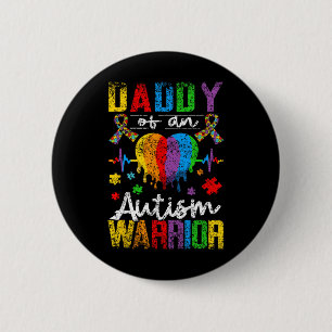 Macaron Rond 5 Cm Papa d'un guerrier de l'autisme Soutien Autistes A