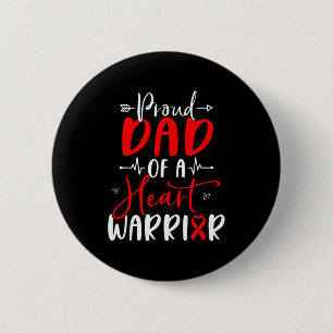 Macaron Rond 5 Cm Papa d'un guerrier du cœur père maladie cardiaque