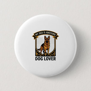 Macaron Rond 5 Cm Papa est un amoureux incroyable de chien berger al