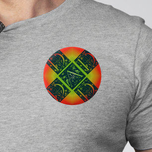 Macaron Rond 5 Cm Papa Fancy Texte orange et jaune