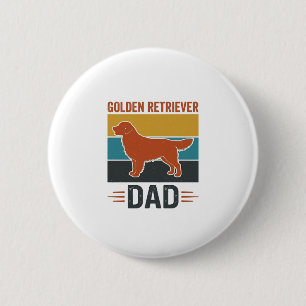 Macaron Rond 5 Cm Papa Golden Retriever Conception Vectorielle pour