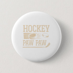 Macaron Rond 5 Cm Papa hockey - Joueur de hockey Rétro Vintage