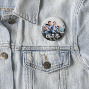 Macaron Rond 5 Cm Papa le jour joueur la nuit Fils et papa Fête des