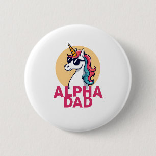 Macaron Rond 5 Cm Papa licorne drôle Laufey hommes Fête des pères No