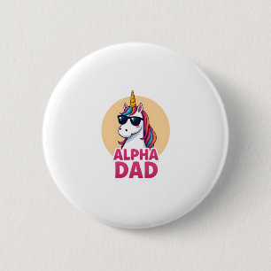 Macaron Rond 5 Cm Papa licorne drôle Laufey hommes Fête des pères No
