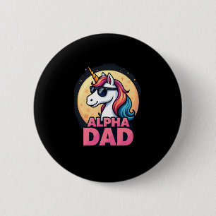 Macaron Rond 5 Cm Papa Licorne Drôle Laufey Hommes Fête des Pères No