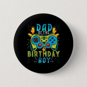 Macaron Rond 5 Cm Papa Of The Birthday Boy Vidéo Jeu Correspondant A
