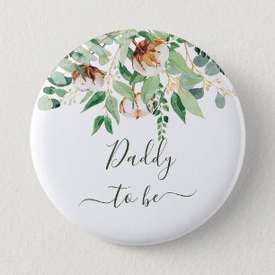 Macaron Rond 5 Cm Papa Pour Être Eucalyptus Vert Nouveau Papa Bouton