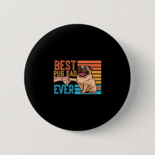 Macaron Rond 5 Cm Papa Pug Papa de la fête des pères Pug 
