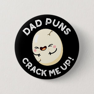 Macaron Rond 5 Cm Papa Puns M'Accroche Drôle Oeuf Pun Dark BG