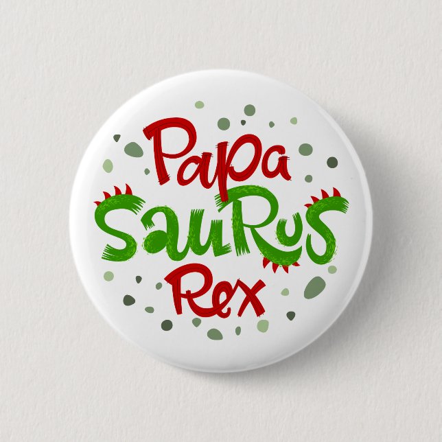 Macaron Rond 5 Cm Papa Saurus Rex Graphic (Devant)