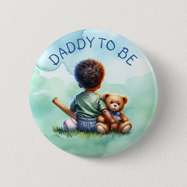 Macaron Rond 5 Cm Papa sera | BABY SHOWER (Devant)