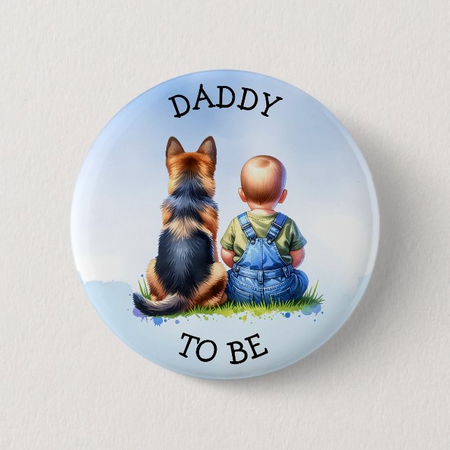 Macaron Rond 5 Cm Papa sera | BABY SHOWER (Devant)
