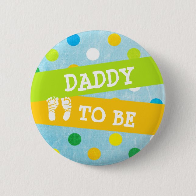 Macaron Rond 5 Cm Papa sera Baby shower Bouton (Devant)
