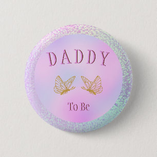 Macaron Rond 5 Cm Papa sera la fille Baby shower du papillon géant
