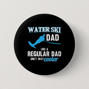 Macaron Rond 5 Cm Papa ski nautique comme un papa normal Plage Athlè