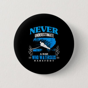 Macaron Rond 5 Cm Papa skie sur l'eau pieds nus amoureux des vagues 