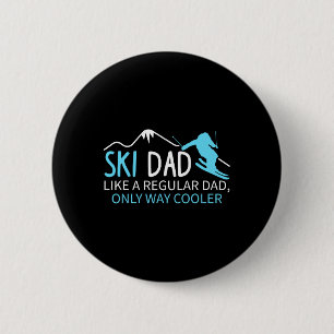 Macaron Rond 5 Cm Papa skieur drôle de ski masculin Sports d'hiver S