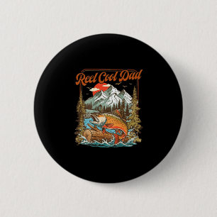 Macaron Rond 5 Cm Papa super cool drôle de pêcheur arc-en-ciel (sur
